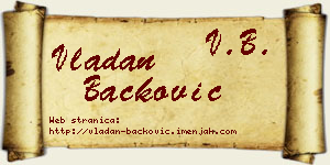 Vladan Backović vizit kartica